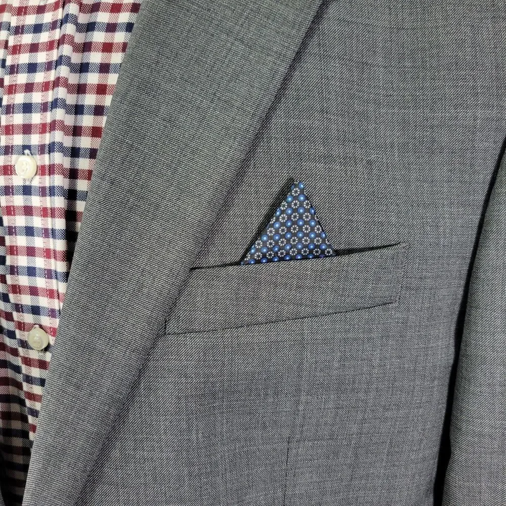 Lauren‎ Ralph Lauren Men's Sport Coat Blazer Two Button Gray Wool Stretch 42XL